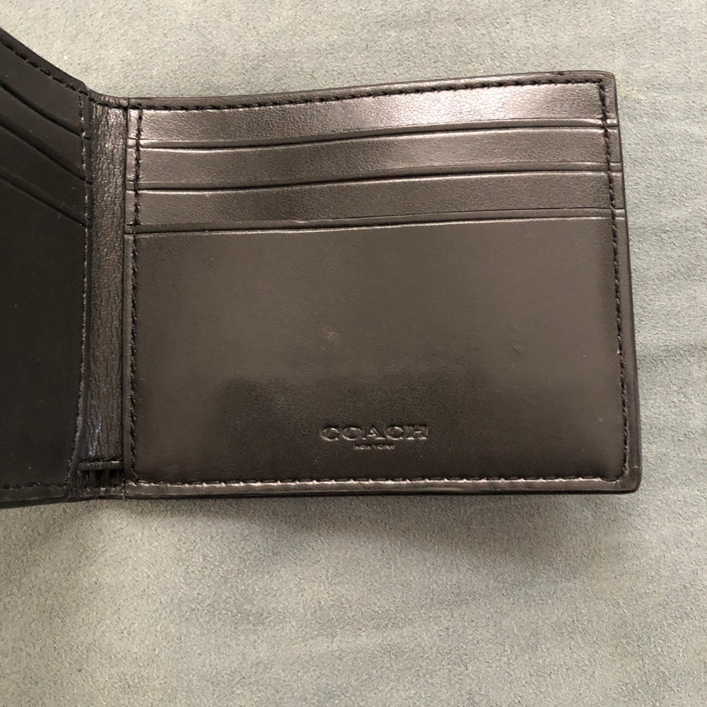 Men's Coach Blue and Black checkered wallet - Picture 2 of 4